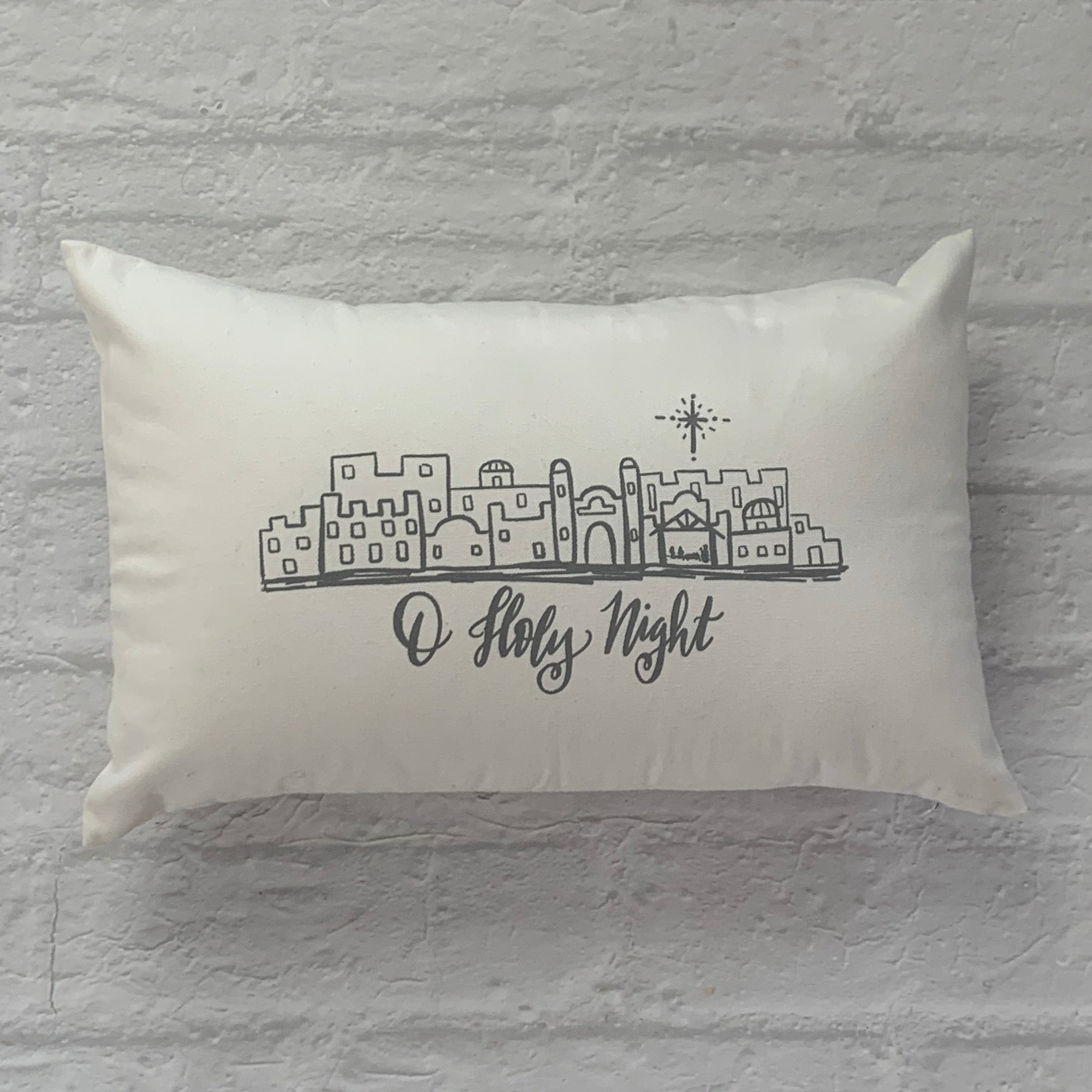Oh Holy Night Accent Pillow in White